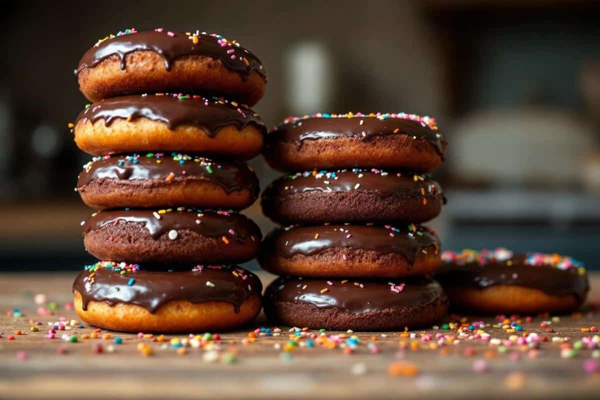 Recette de donuts au chocolat avec glaçage