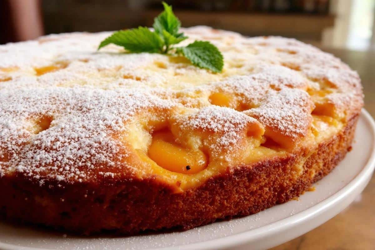 Gâteau moelleux et léger aux abricots frais