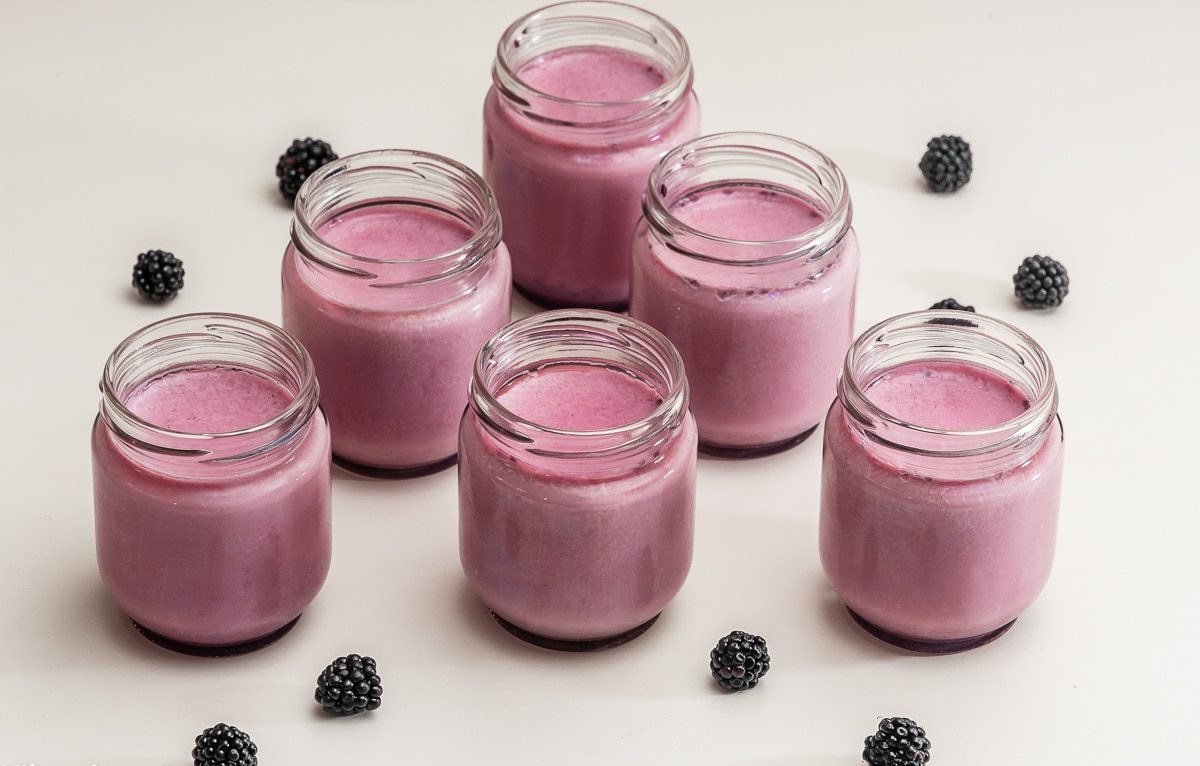 yaourt aux fruitx dans des pots fait maison