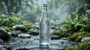 Bouteille Aura eau minérale pétillante source alpine Suisse